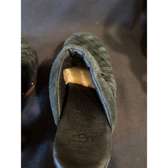 Women’s UGG Mules Suede Leather Shearling Lining Arroyo Weave Shoes Clogs Size 6 - Picture 5 of 5